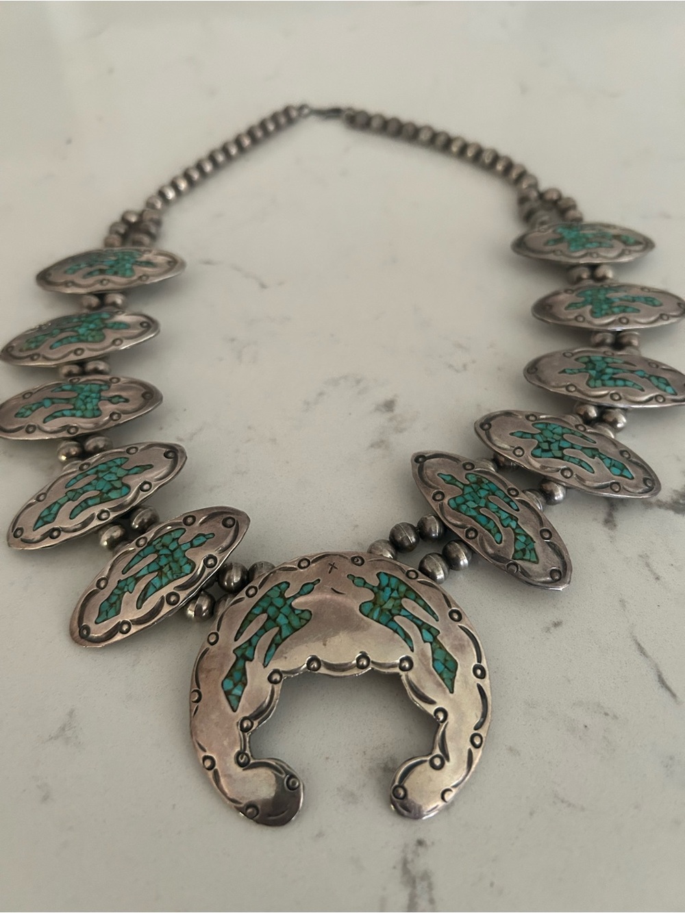 Navajo turquoise and sterling necklace